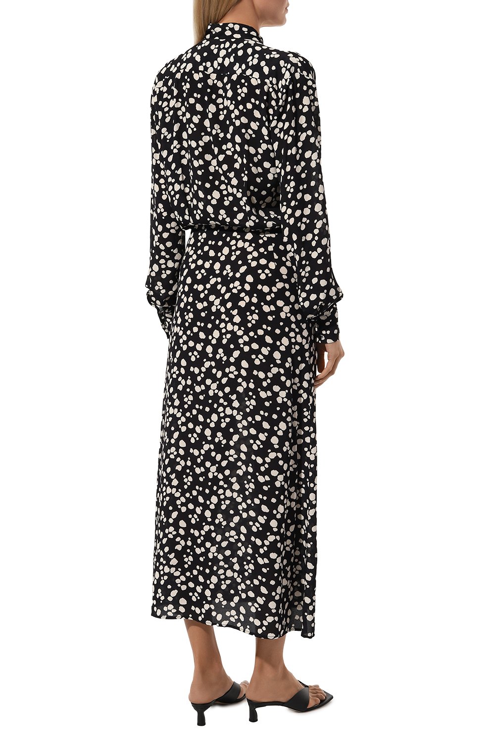 Платье из вискозы MSGM черно-белого цвета по цене 56650 руб., арт. 3741MDA37/247663, фото 4 Платье из вискозы MSGM, арт. 3741MDA37/247663, фото 4