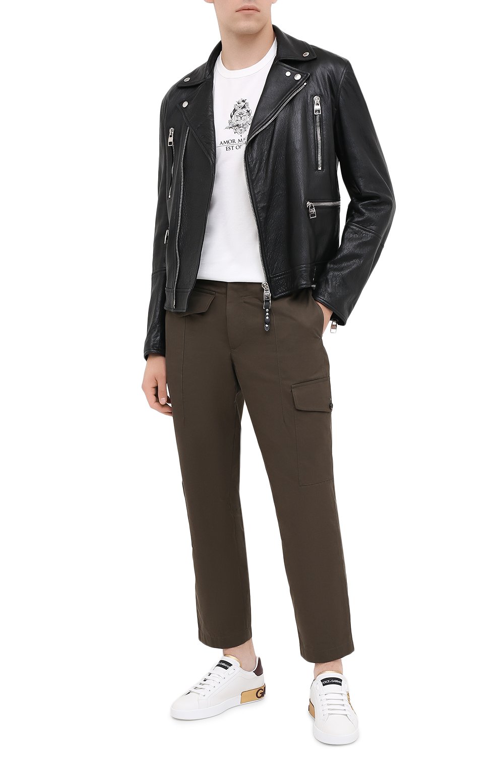 Кожаные кеды portofino DOLCE & GABBANA, арт. CS1760/B5767, фото 2