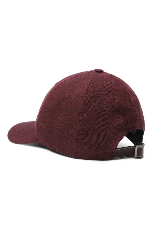 Бейсболка изо льна и шерсти Brunello Cucinelli MZ4089850 Бордовый  MZ4089850 Фото 2