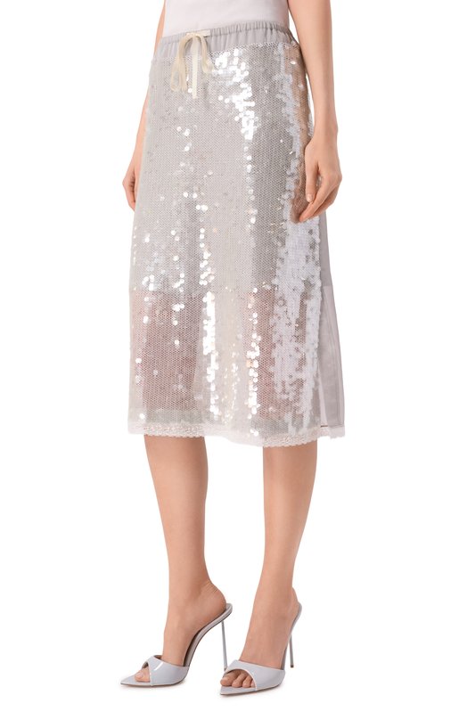 Хлопковая юбка 3.1 Phillip Lim E261-36220/NSQ Серый  E261-36220/NSQ Фото 3