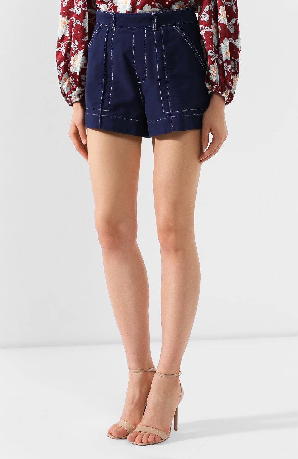Джинсовые шорты CHLOÉ темно-синего цвета по цене 88100 руб., арт. CHC19ADS04046, фото 3 Джинсовые шорты CHLOÉ, арт. CHC19ADS04046, фото 3