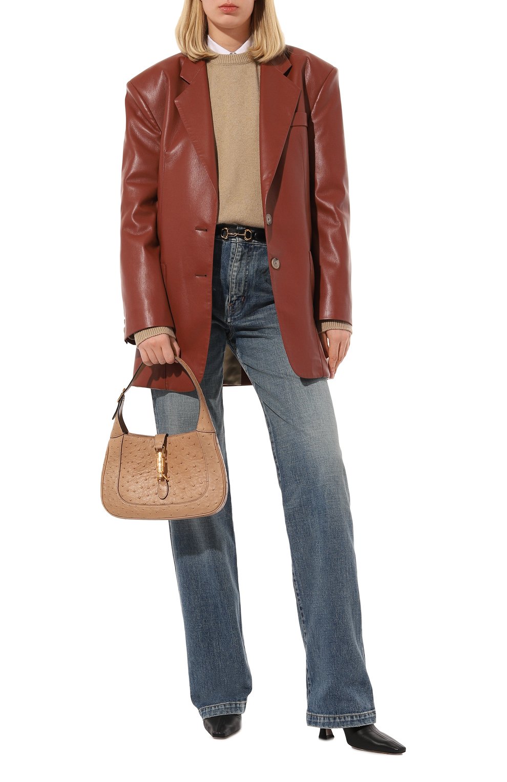 Сумка jackie 1961 small из кожи страуса GUCCI, арт. 636709 EY00G, фото 7