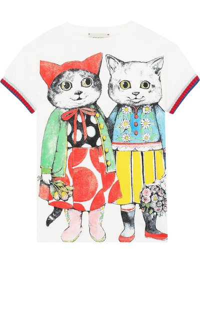 Хлопков ое мини-платье с принтом GUCCI, арт. 503522/X9046, фото 1