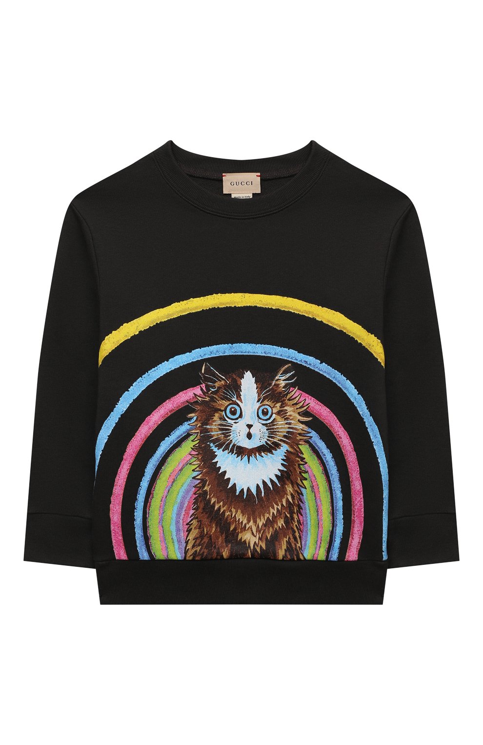 Хлопковый свитшот GUCCI черного цвета по цене 69950 руб., арт. 580997/XJD2S, фото 1 Хлопковый свитшот GUCCI, арт. 580997/XJD2S, фото 1