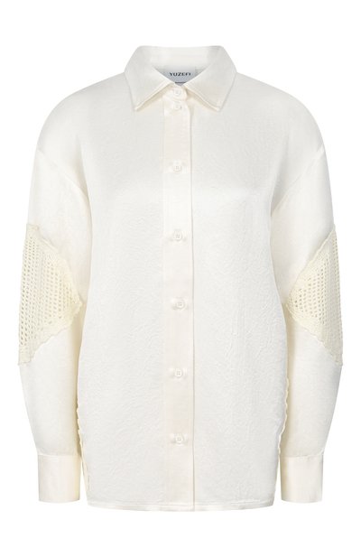 Женская рубашка YUZEFI, арт. LUMI-ACETATE CR0CHET SHIRT/SATEEN