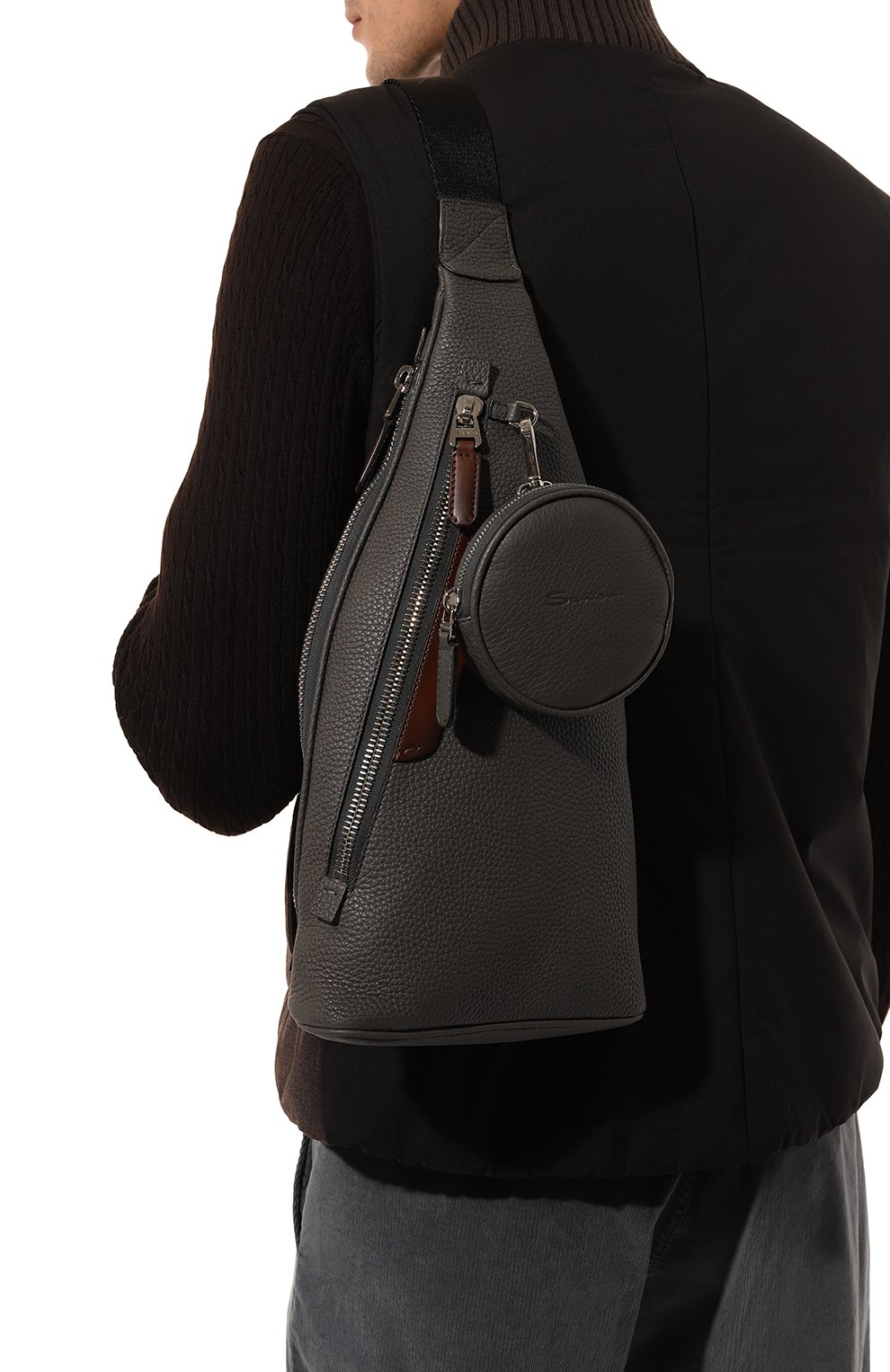 Рюкзак SANTONI темно-серого цвета по цене 99450 руб., арт. UIBGA2541EN-AITB, фото 2 Рюкзак SANTONI, арт. UIBGA2541EN-AITB, фото 2