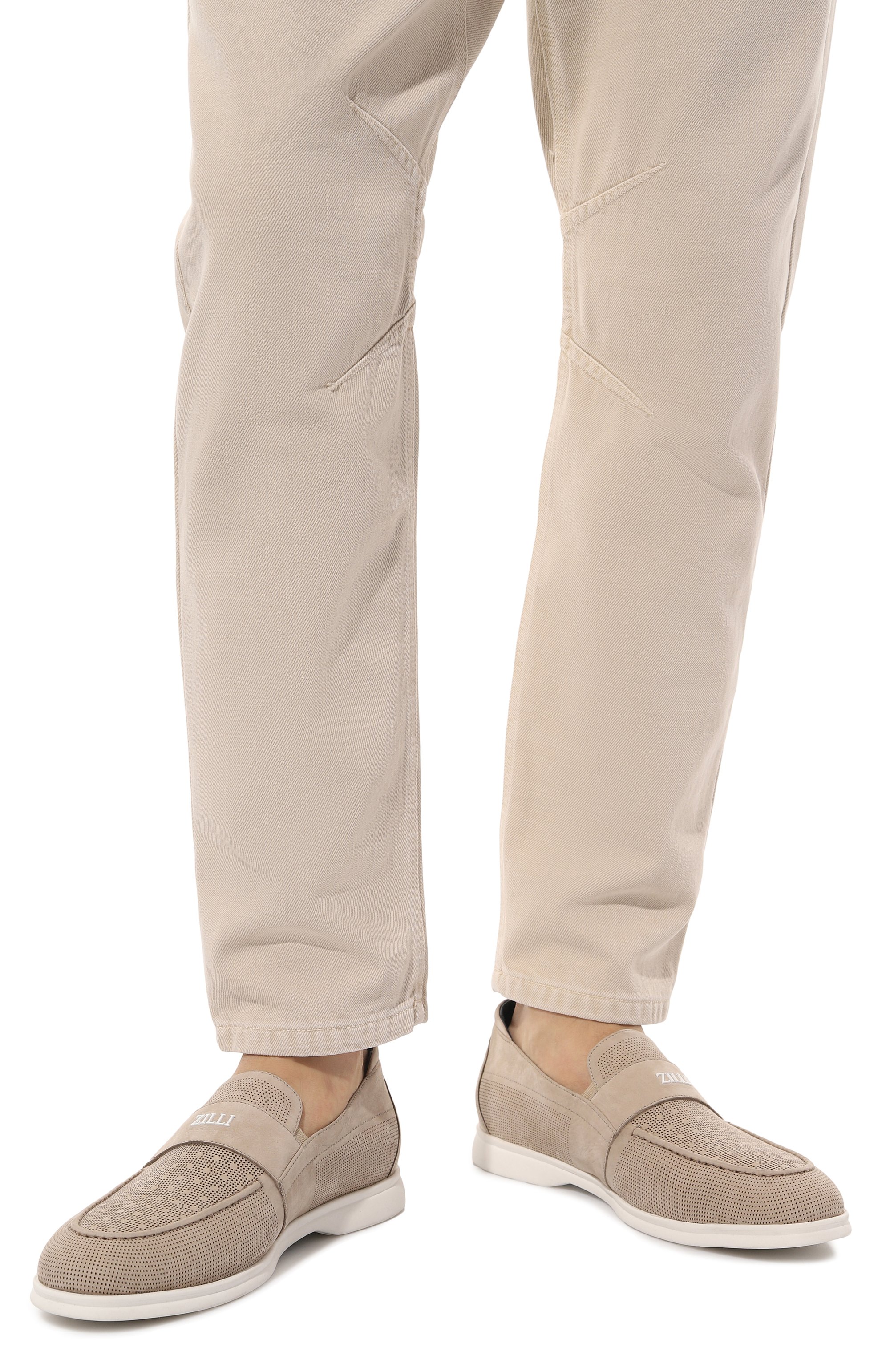 Лоферы из нубука ZILLI бежевого цвета по цене 98100 руб., арт. H0075AM1003VRUL01, фото 3 Лоферы из нубука ZILLI, арт. H0075AM1003VRUL01, фото 3