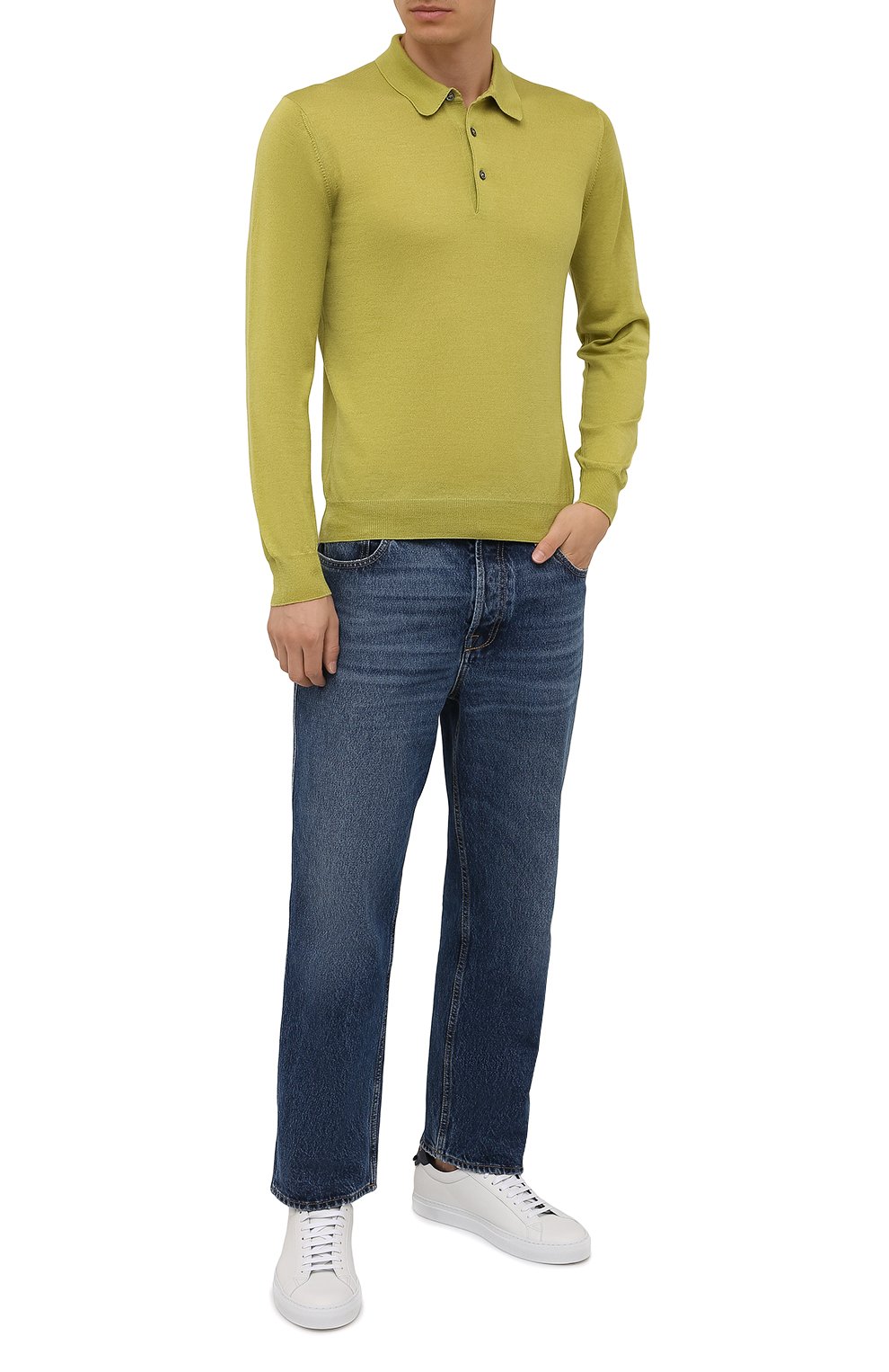 Поло из шерсти и шелка GRAN SASSO салатового цвета по цене 34200 руб., арт. 57132/13190, фото 2 Поло из шерсти и шелка GRAN SASSO, арт. 57132/13190, фото 2