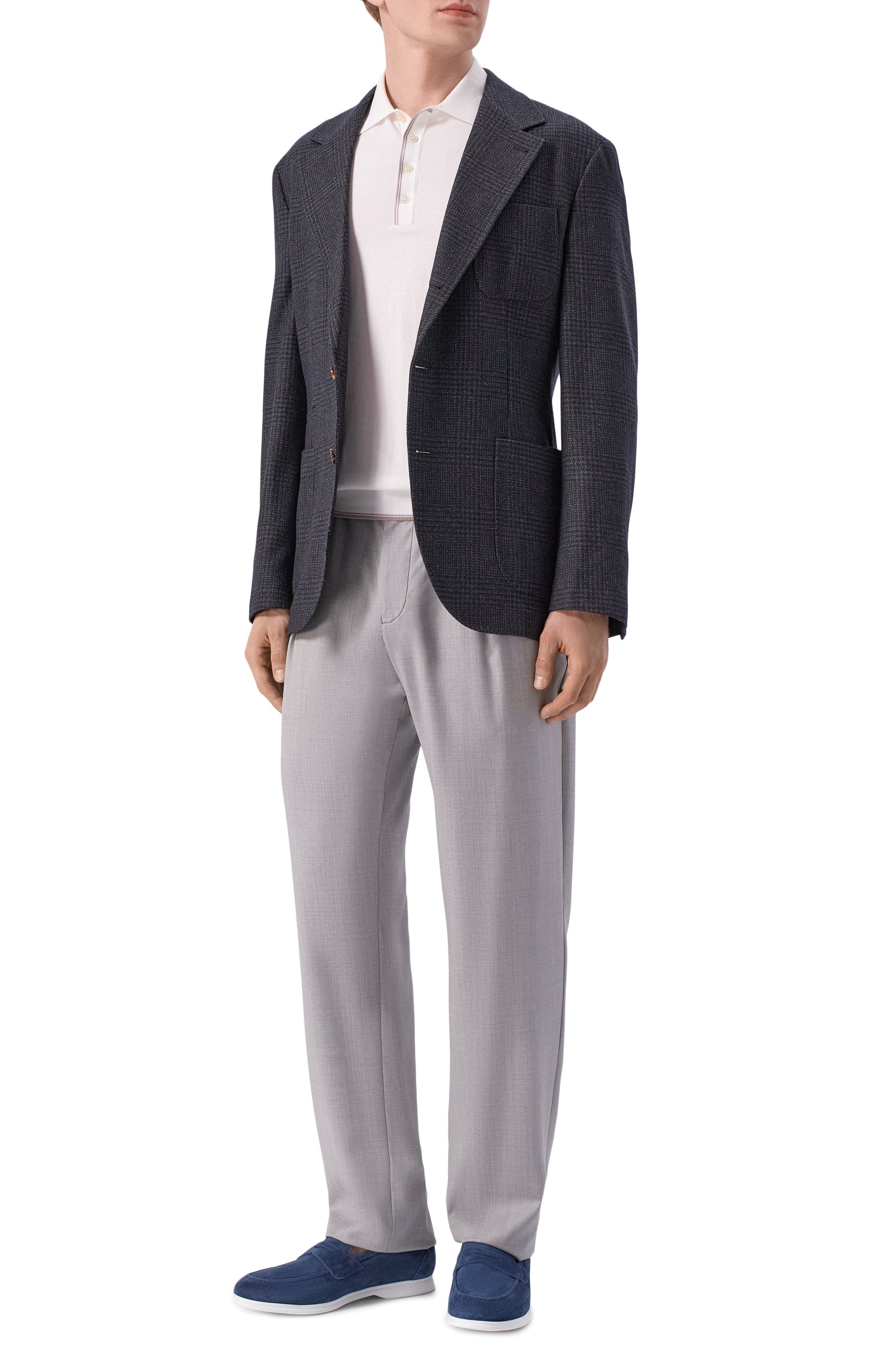 Шерстяные брюки KITON светло-серого цвета по цене 214500 руб., арт. UPLACRK0633H, фото 2 Шерстяные брюки KITON, арт. UPLACRK0633H, фото 2