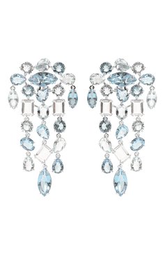 Женская клипсы gema SWAROVSKI голубого цвета, арт. 5666015 | Фото 1 (Нос: Не проставлено; Материал сплава: Проставлено; Материал: Кристаллы, Металл; Женское Кросс-КТ: Клипсы-серьги)