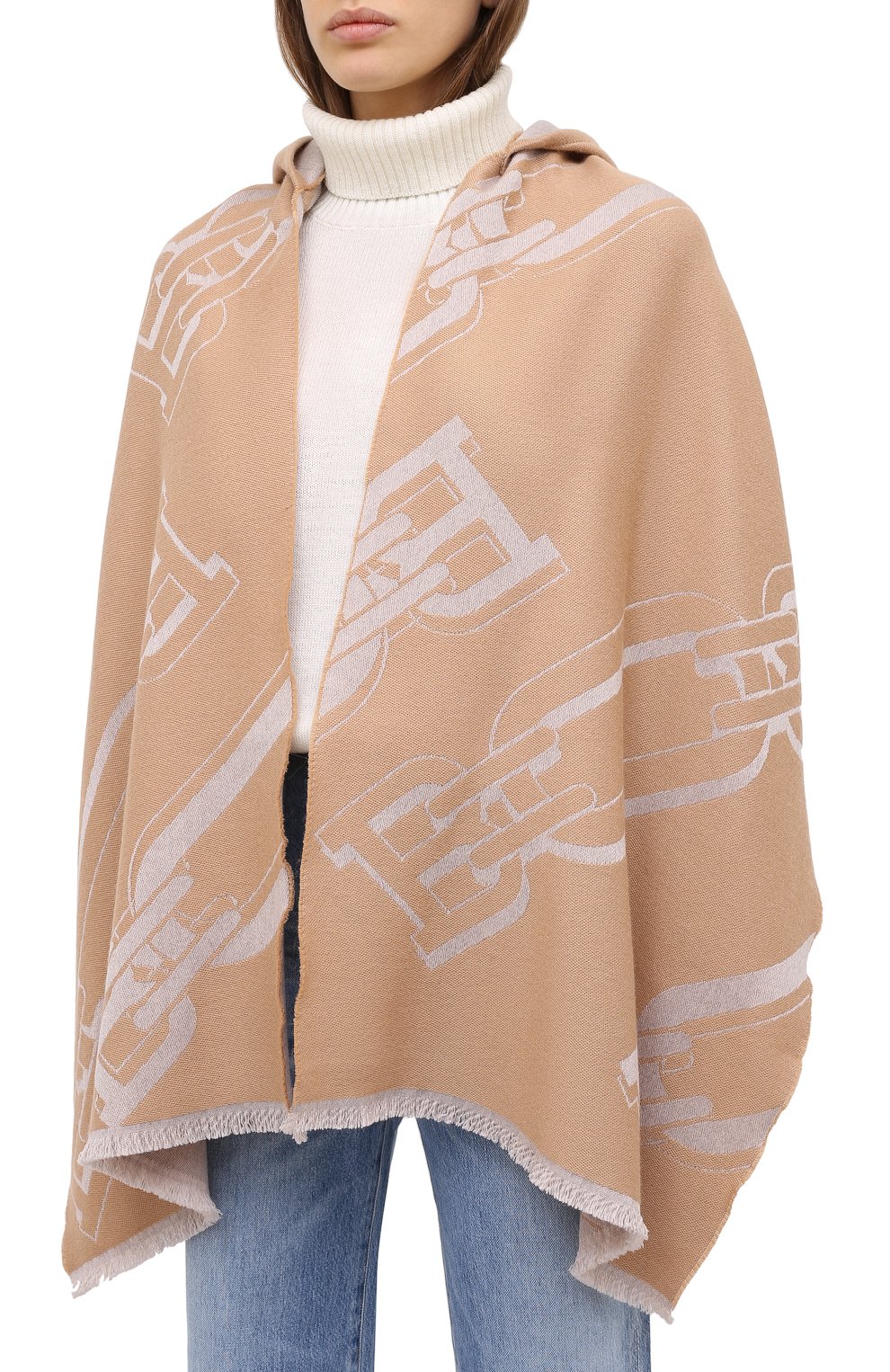 Шерстяная накидка BALLY бежевого цвета по цене 22550 руб., арт. L7CN481F-8J457/694, фото 3 Шерстяная накидка BALLY, арт. L7CN481F-8J457/694, фото 3