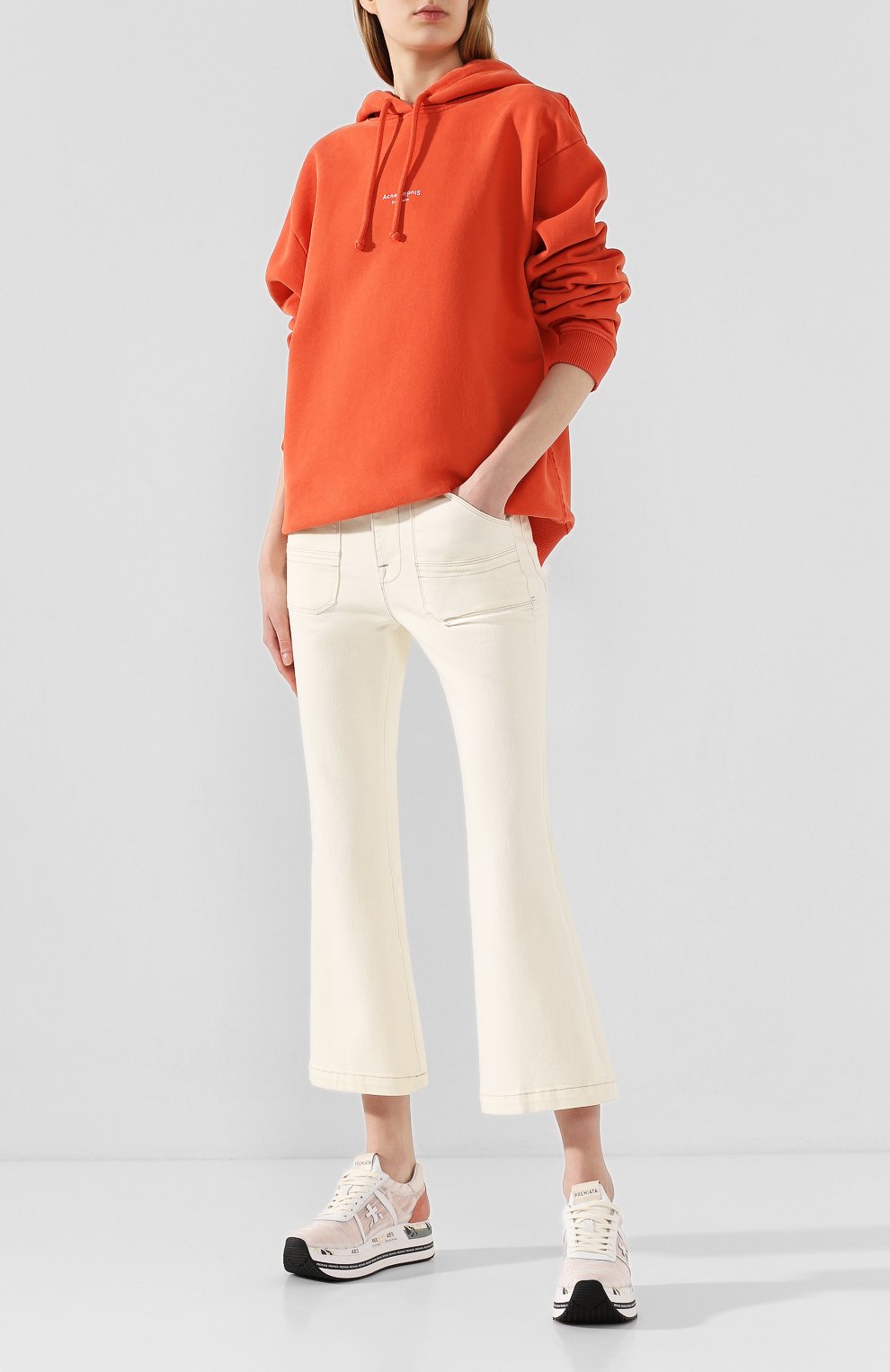 Хлопковое худи ACNE STUDIOS красного цвета по цене 41300 руб., арт. AI0049, фото 2 Хлопковое худи ACNE STUDIOS, арт. AI0049, фото 2