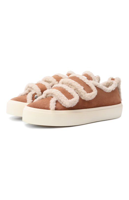 Замшевые кеды Shearling Low Velcro INUIKII 1001.001.0231 Коричневый 1001.001.0231