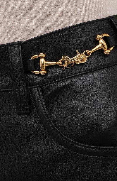 Кожаные брюки CELINE черного цвета по цене 277500 руб., арт. 2G238280D, фото 5 Кожаные брюки CELINE, арт. 2G238280D, фото 5