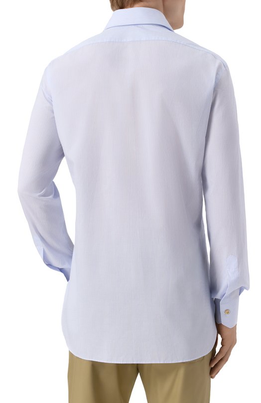Хлопковая сорочка Kiton UCIH0929413 Голубой  UCIH0929413 Фото 4