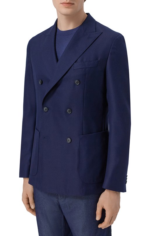 Шерстяной пиджак BOSS 50562359 Синий  50562359 Фото 3