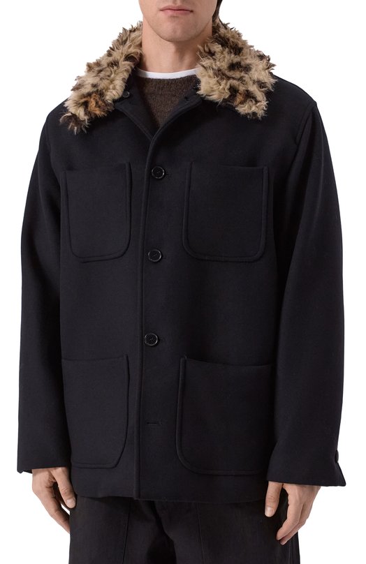 Шерстяное пальто MSGM 3940MH25/257603 Чёрный  3940MH25/257603 Фото 3