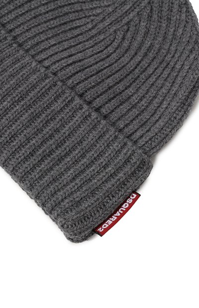 Комплект из шапки и перчаток DSQUARED2 серого цвета по цене 39000 руб., арт. KNM0078/01W06757, фото 4 Комплект из шапки и перчаток DSQUARED2, арт. KNM0078/01W06757, фото 4