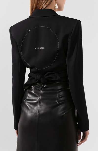 Жакет из вискозы OFF-WHITE черного цвета по цене 126000 руб., арт. 0WEF042S20FAB0021000, фото 4 Жакет из вискозы OFF-WHITE, арт. 0WEF042S20FAB0021000, фото 4