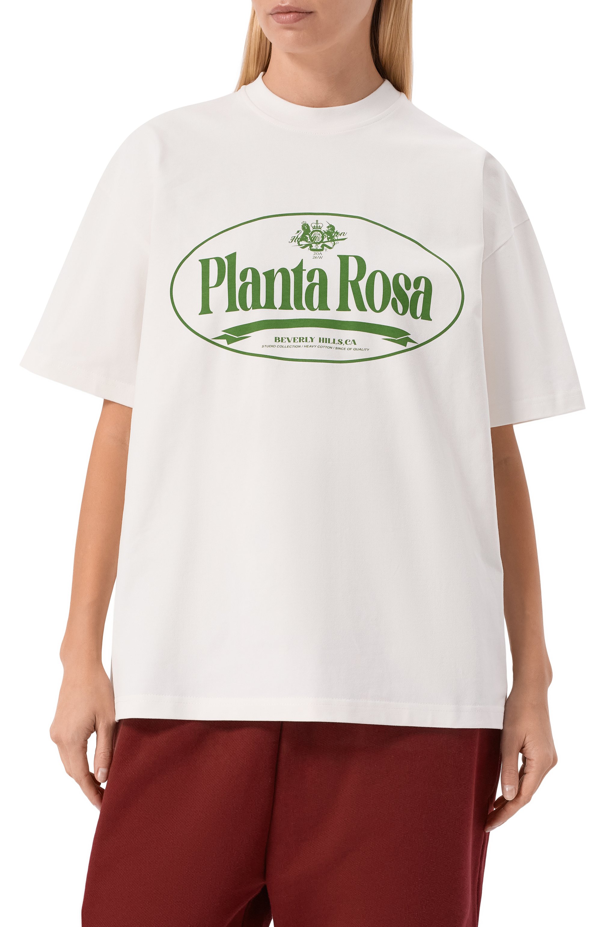 Хлопковая футболка PLANTA ROSA, арт. PR/T01/CIRCLED-GREEN/300VELVET, фото 6