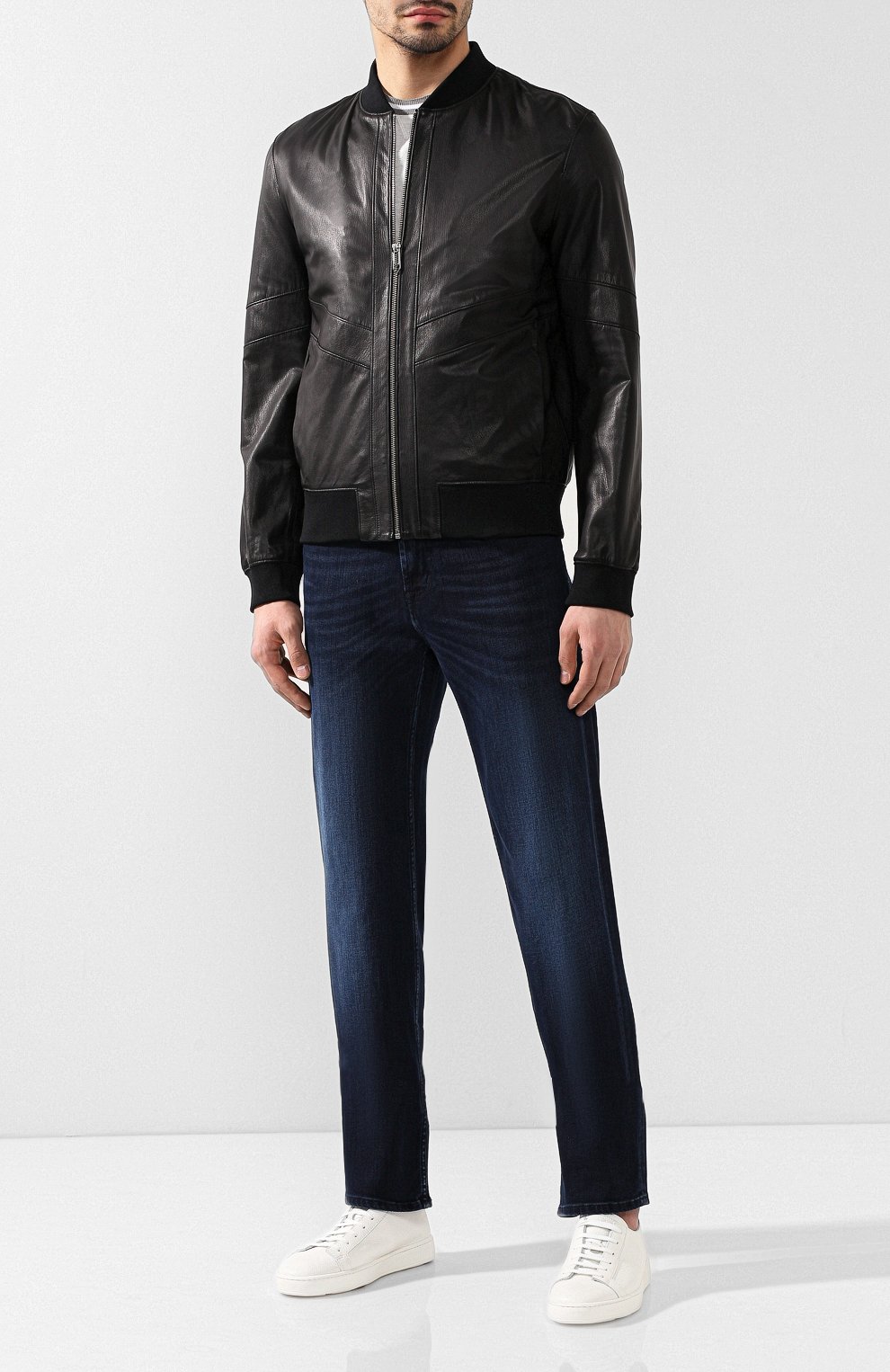 Кожаный бомбер HUGO, арт. 50401340, фото 2