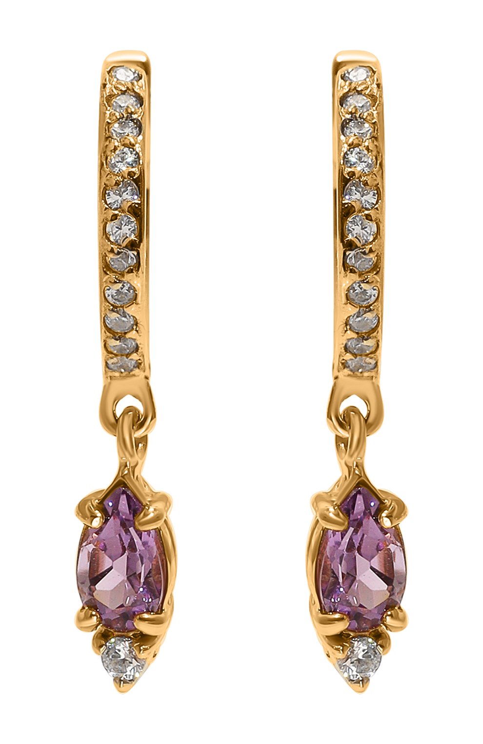 Серьги с аметистом и фианитом MOONKA, арт. ec-erp-amt-f, фото 1