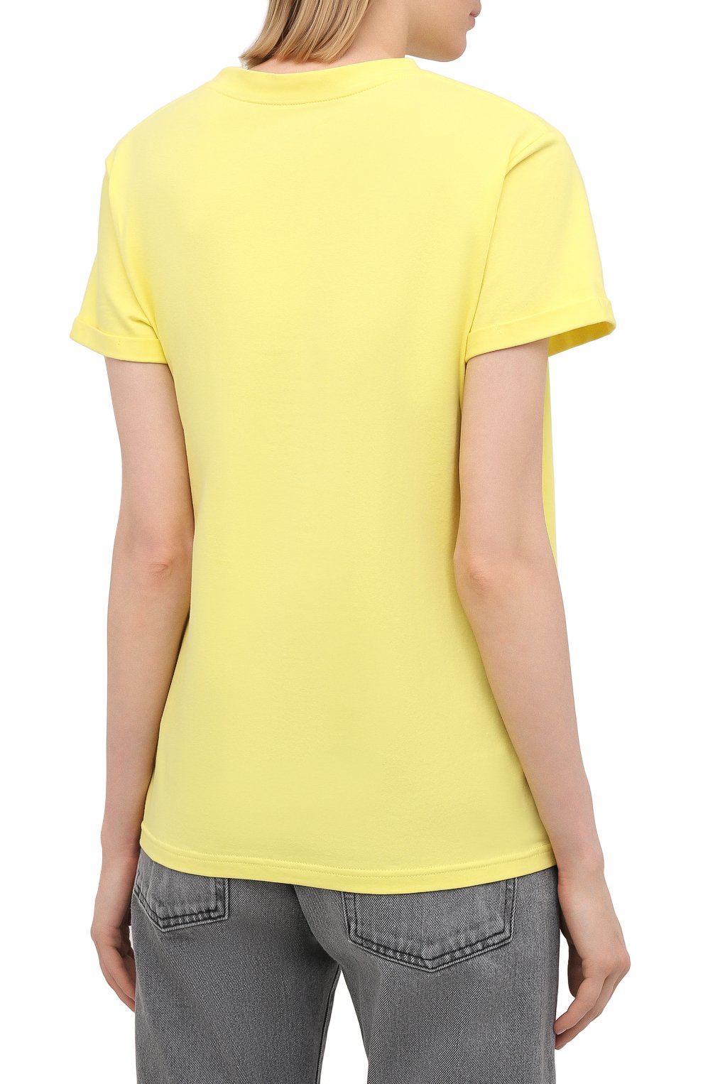 Хлопковая футболка SEVEN LAB желтого цвета по цене 7520 руб., арт. T21-D G01 yellow, фото 4 Хлопковая футболка SEVEN LAB, арт. T21-D G01 yellow, фото 4
