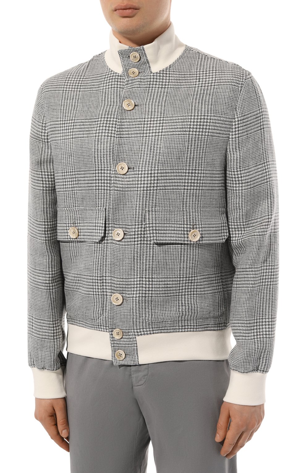 Бомбер изо льна и шерсти BRUNELLO CUCINELLI, арт. MS4856191, фото 3