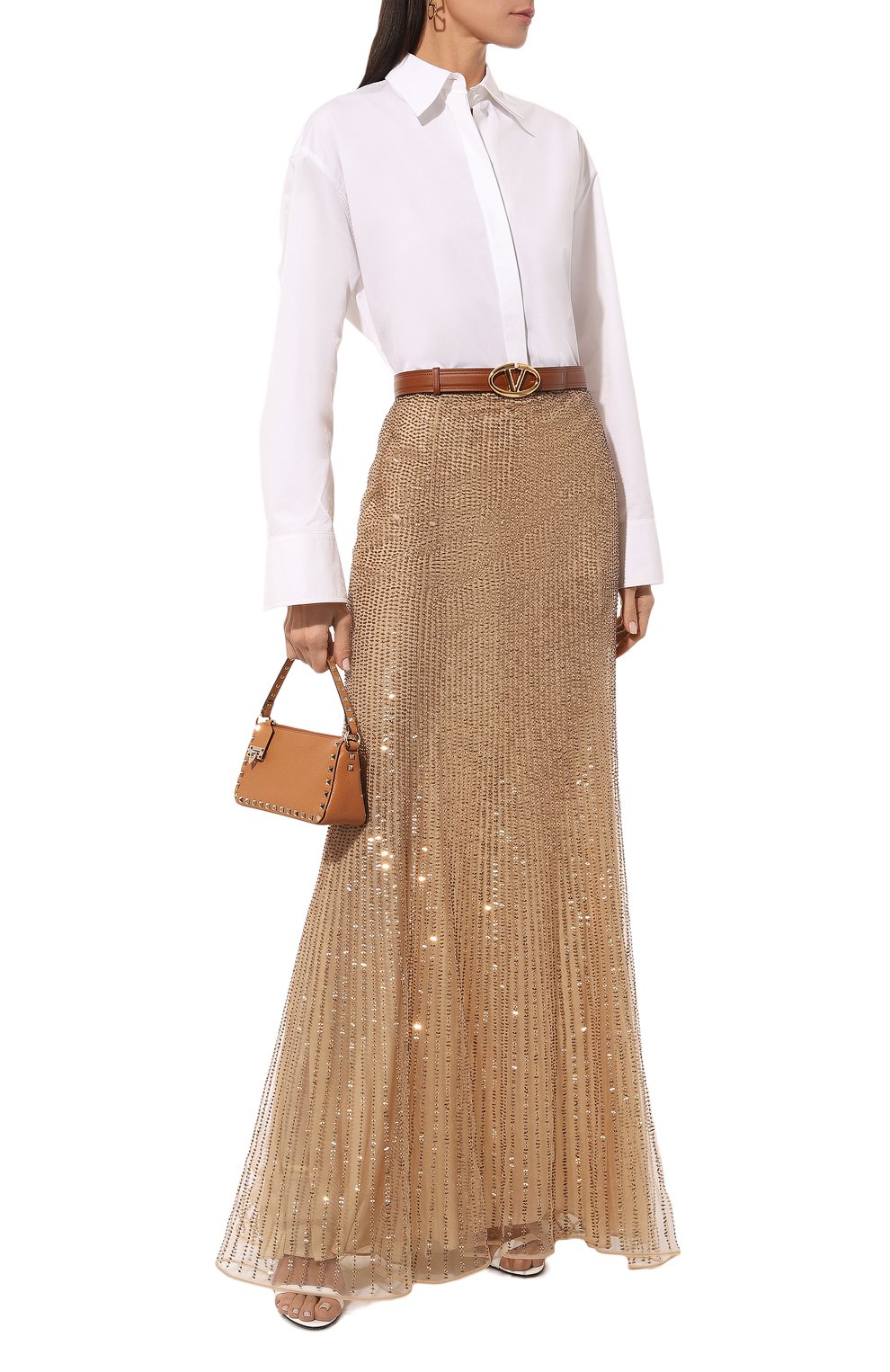 Юбка с отделкой пайетками VALENTINO, арт. 5B3RABW51ED, фото 2