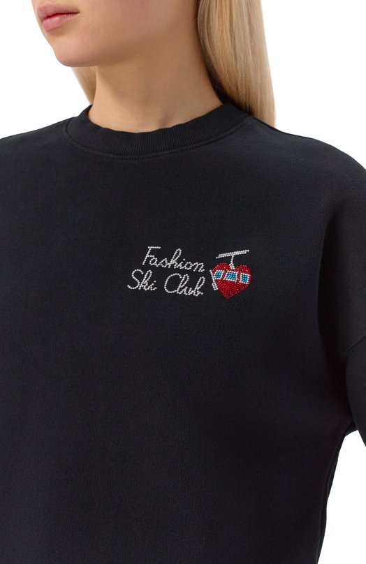 Хлопковый свитшот MC2 Saint Barth STDW001-04175I/STARDUST W Чёрный  STDW001-04175I/STARDUST W Фото 5