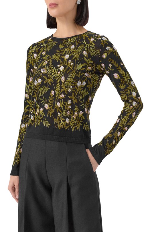 Пуловер из кашемира и шелка Giambattista Valli 25FWPVCM0M24/02CAS Чёрный  25FWPVCM0M24/02CAS Фото 3