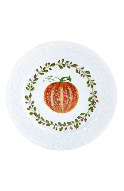 Набор из четырех десертных тарелок louvre thanksgiving BERNARDAUD белого цвета, арт. G202/20839 | Фото 1 (Статус проверки: Проверена категория; Интерьер_коллекция: Louvre White; Ограничения доставки: fragile-2)