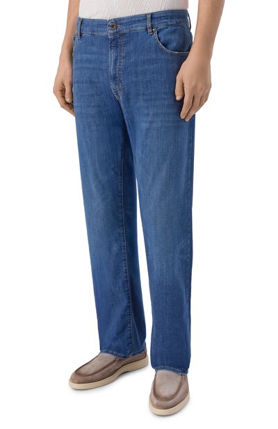 Джинсы ANDREA CAMPAGNA синего цвета по цене 39950 руб., арт. P-ED BLUE USED/DUCKY SPACE BLUE, фото 3 Джинсы ANDREA CAMPAGNA, арт. P-ED BLUE USED/DUCKY SPACE BLUE, фото 3