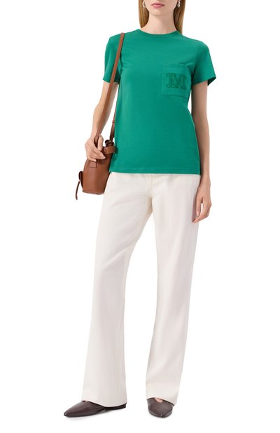 Хлопковая футболка MAX MARA, арт. PAPAIA, фото 2