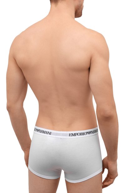 Комплект из двух хлопковых боксеров EMPORIO ARMANI белого цвета по цене 3840 руб., арт. 111613/CC722, фото 3 Комплект из двух хлопковых боксеров EMPORIO ARMANI, арт. 111613/CC722, фото 3