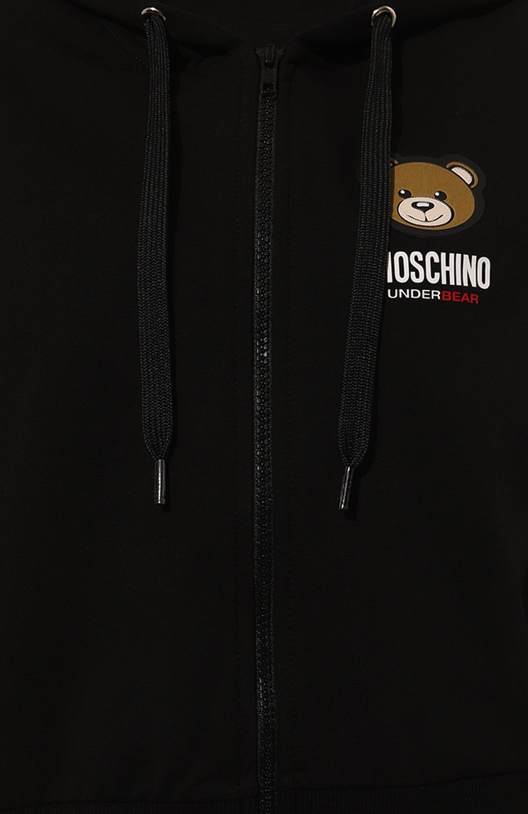 Женский хлопковая толстовка MOSCHINO черного цвета, арт. 232V6/A1789/4413 | Фото 5 (Нос: Не проставлено; Материал сплава: Проставлено; Тематический товар: Teddy Bear; Материал внешний: Хлопок)