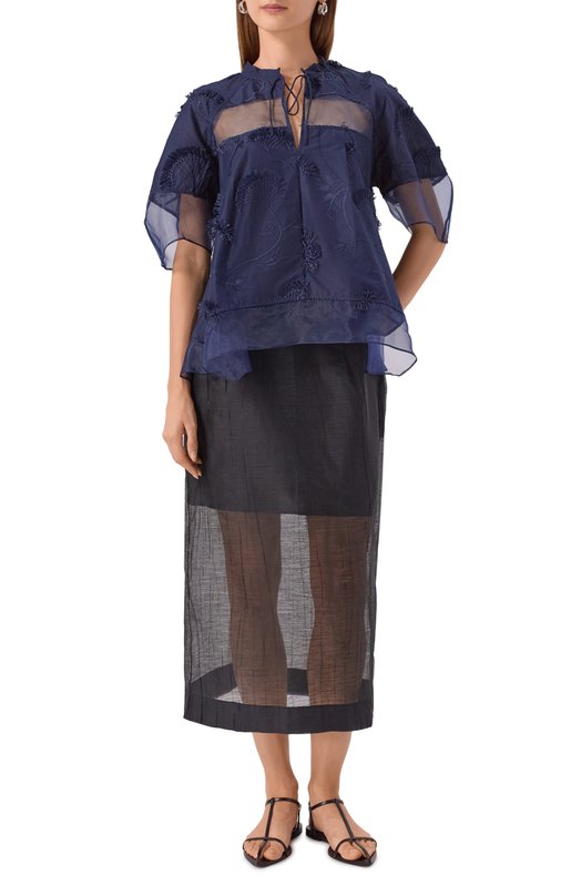 Хлопковая блузка 3.1 Phillip Lim P251-21712FCV Синий  P251-21712FCV Фото 2