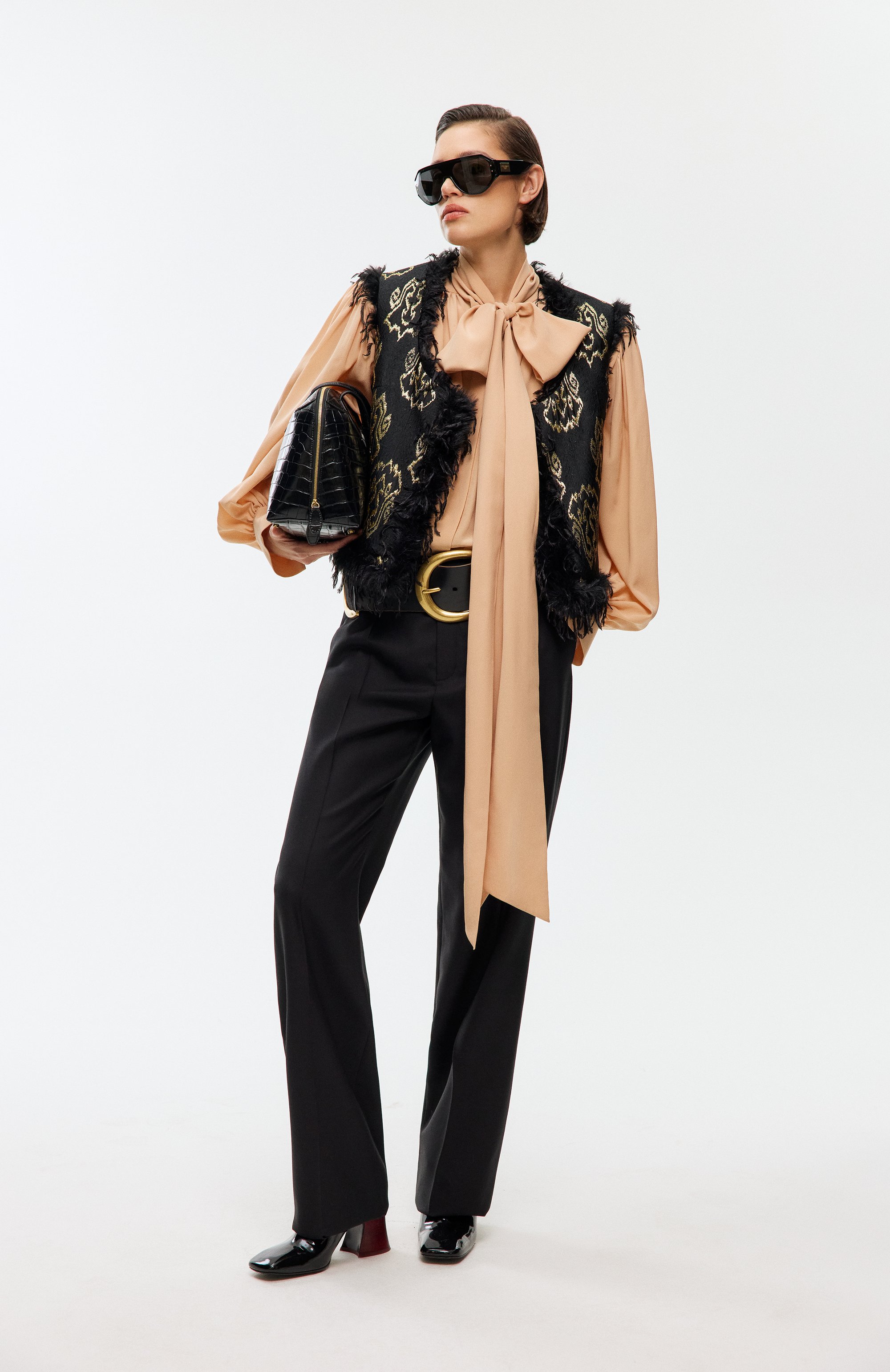 Шерстяные брюки SAINT LAURENT, арт. 850590/Y7E63, фото 6