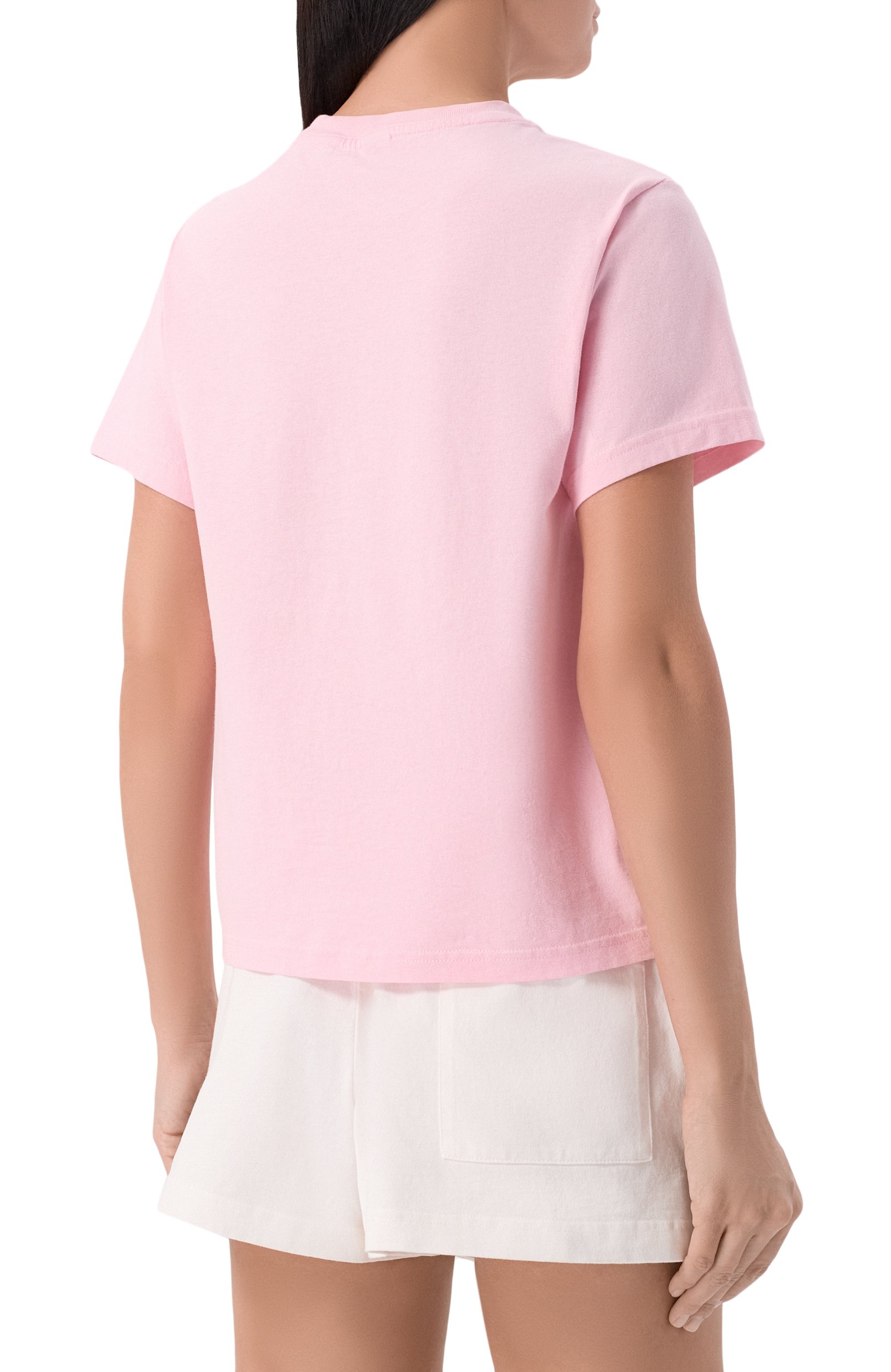 Хлопковая футболка SPORTY AND RICH розового цвета по цене 13600 руб., арт. T012273702P144, фото 4 Хлопковая футболка SPORTY AND RICH, арт. T012273702P144, фото 4