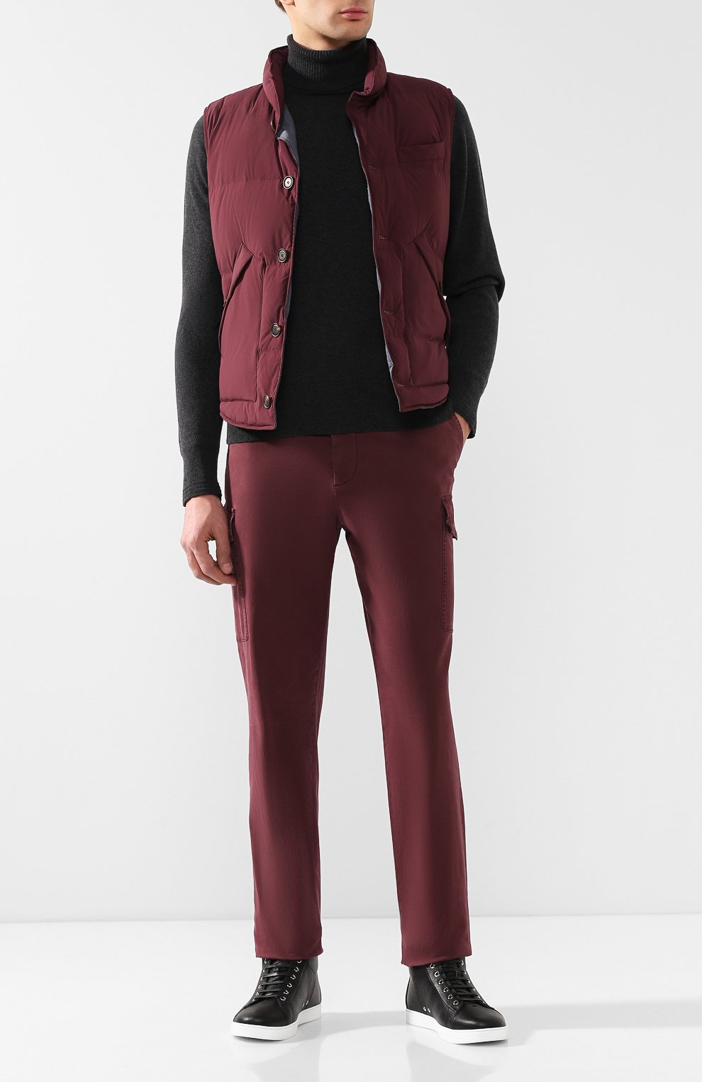 Пуховый жилет на пуговицах с воротником-стойкой BRUNELLO CUCINELLI, арт. ML4911381, фото 2