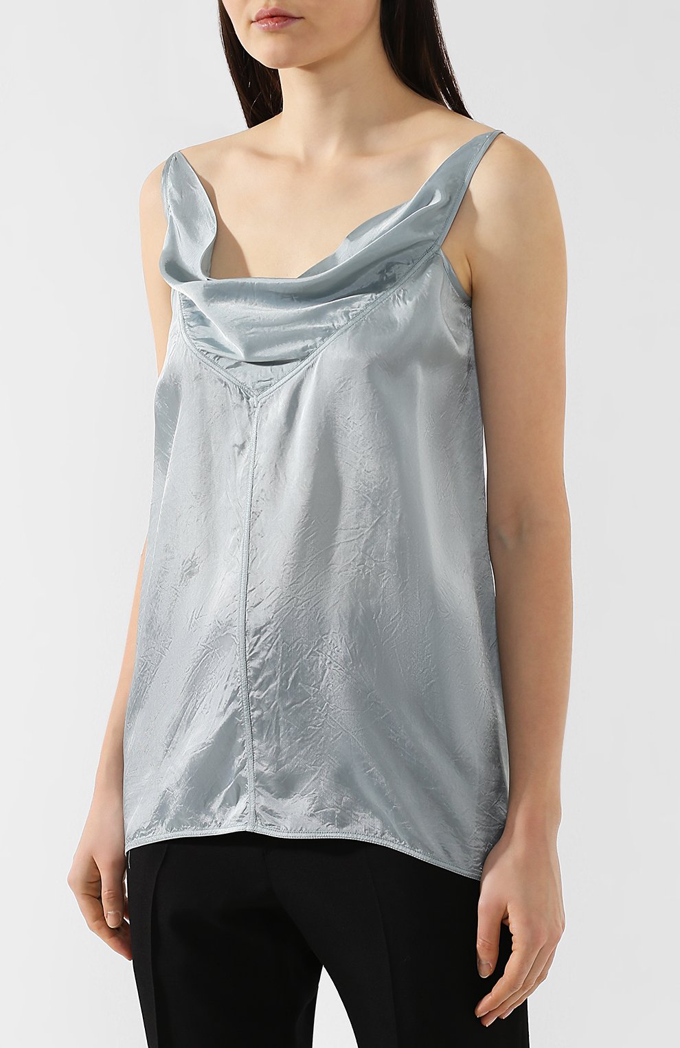 Топ из вискозы RICK OWENS светло-голубого цвета по цене 33200 руб., арт. RP19S6122/K, фото 3 Топ из вискозы RICK OWENS, арт. RP19S6122/K, фото 3
