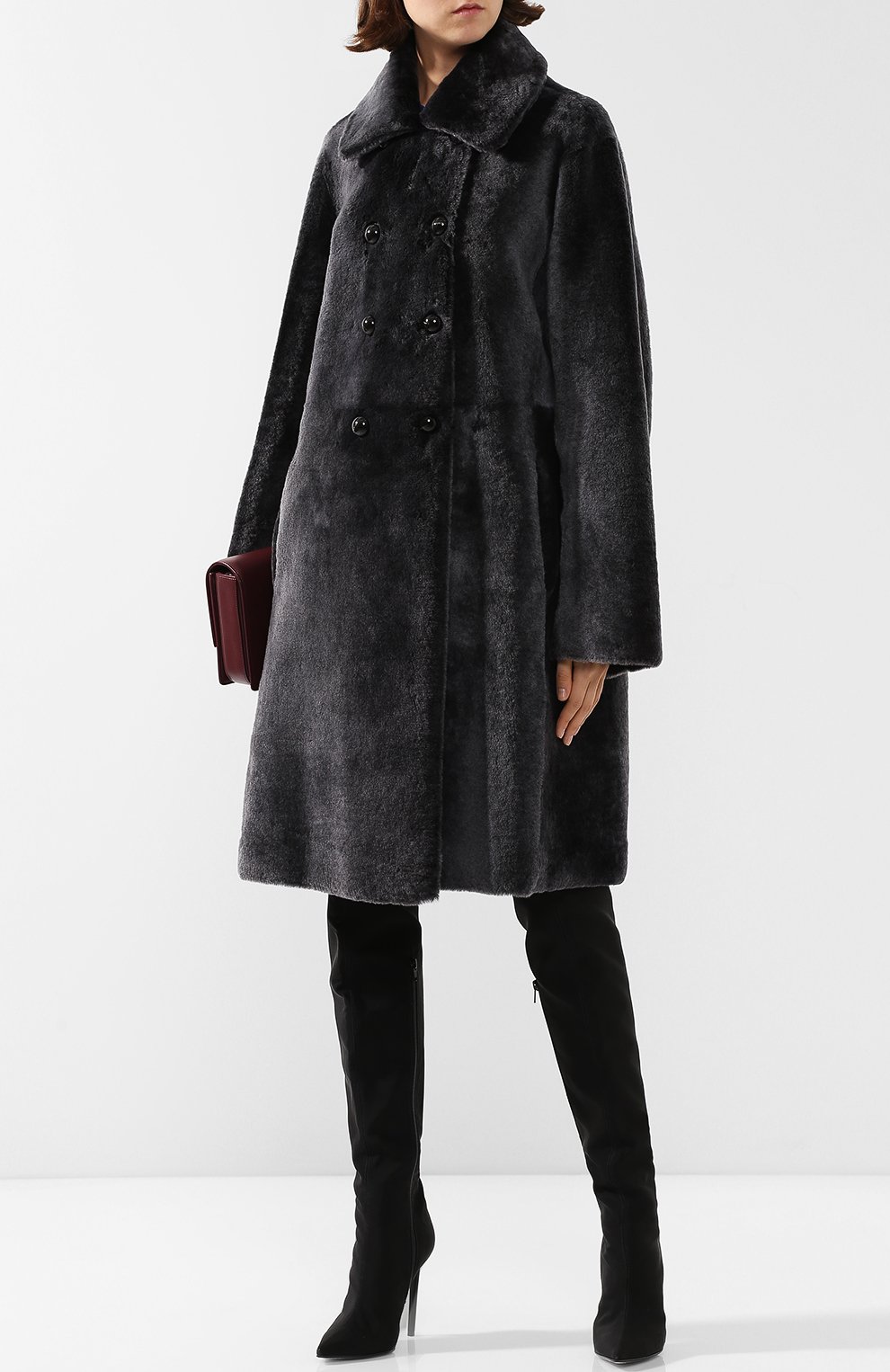 Двубортное меховое пальто EMPORIO ARMANI, арт. 1NL30P/12P30, фото 2