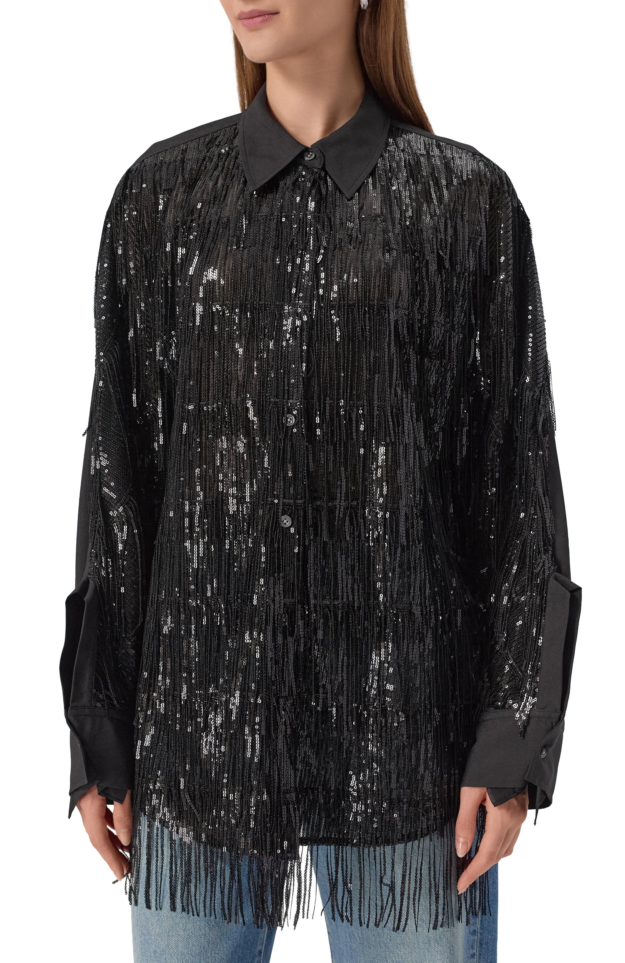 Рубашка с отделкой пайетками 3.1 PHILLIP LIM, арт. P252-21687SFR, фото 3