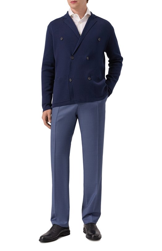 Шерстяные брюки Brioni RPC60M-O4A7R Синий  RPC60M-O4A7R Фото 2