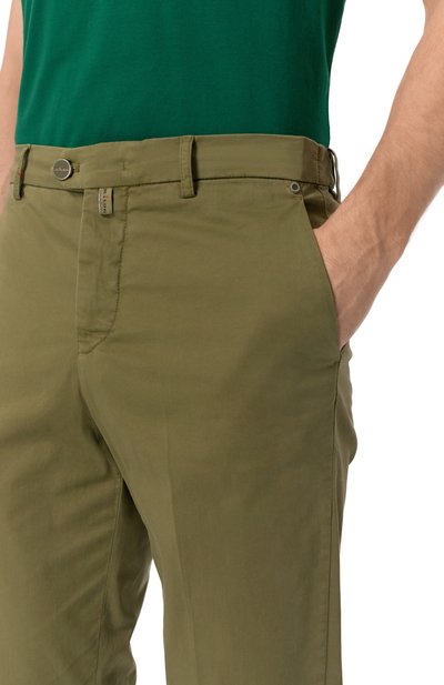 Хлопковые брюки KITON хаки цвета по цене 110500 руб., арт. UFPPEK0600F08, фото 5 Хлопковые брюки KITON, арт. UFPPEK0600F08, фото 5