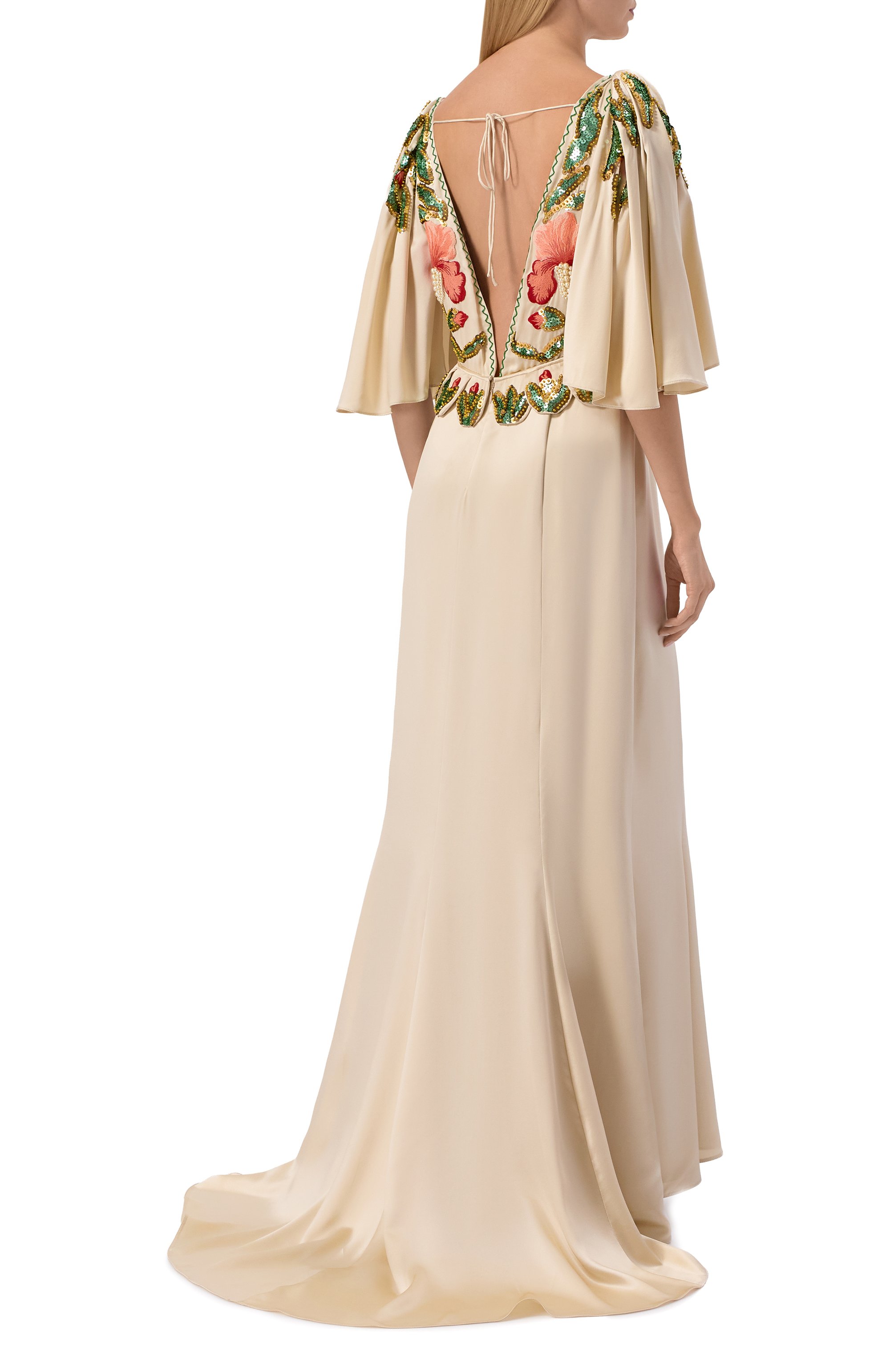 Атласное платье VALENTINO бежевого цвета по цене 1715000 руб., арт. 8B3VDMJ5/8M6, фото 3 Атласное платье VALENTINO, арт. 8B3VDMJ5/8M6, фото 3