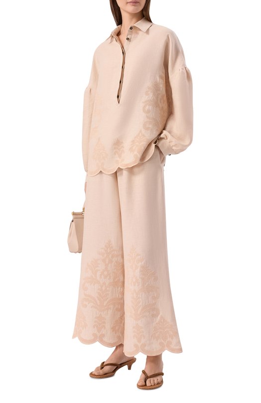 Хлопковые брюки Kiton D61119K0861G Кремовый  D61119K0861G Фото 2