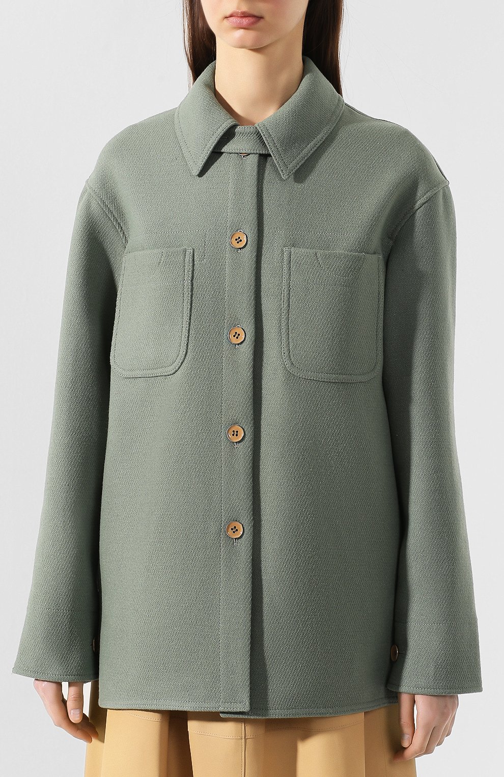 Шерстяная куртка ACNE STUDIOS зеленого цвета по цене 29950 руб., арт. A90115, фото 3 Шерстяная куртка ACNE STUDIOS, арт. A90115, фото 3