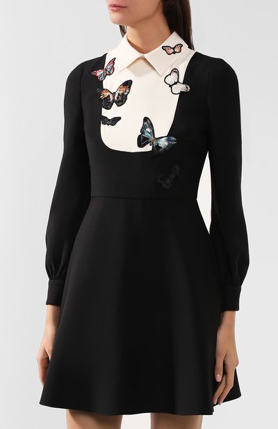 Платье из смеси шерсти и шелка VALENTINO, арт. SB3VANU51CF, фото 3