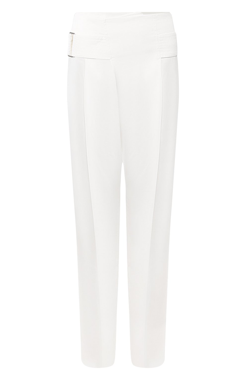 Брюки с поясом VICTORIA BECKHAM белого цвета по цене 63250 руб., арт. TR 0VR 2814C MSS19 MATT SATIN, фото 1 Брюки с поясом VICTORIA BECKHAM, арт. TR 0VR 2814C MSS19 MATT SATIN, фото 1